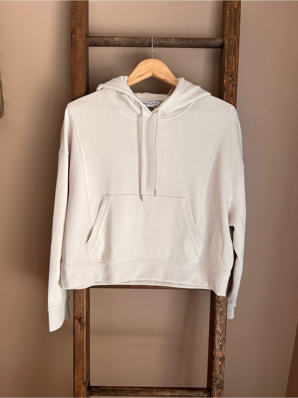 Athleta Women's Cream Hoodie Sweatshirt